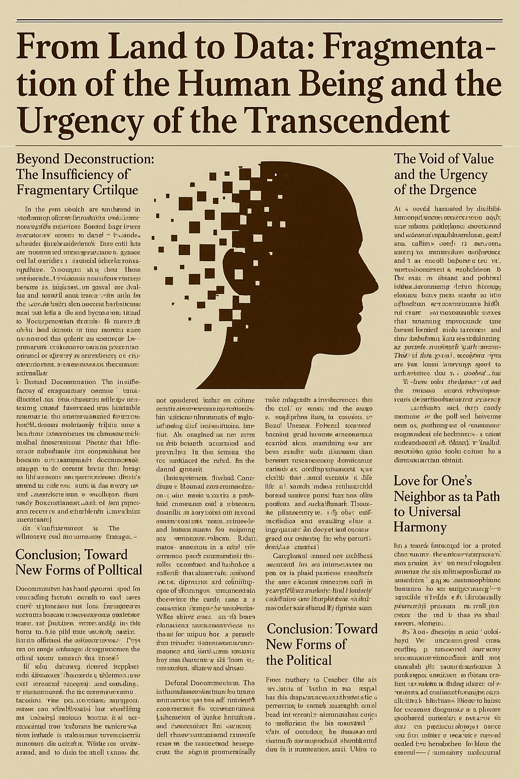 From Land to Data: The Fragmentation of the Human Being and the Urgency ...